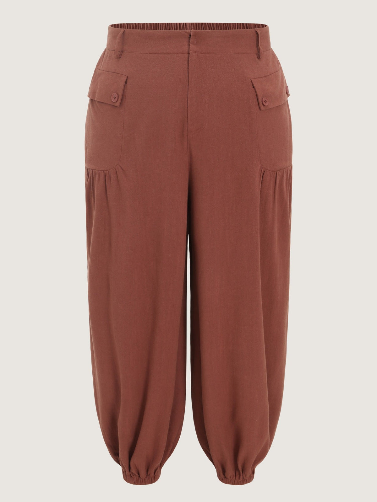 High Waist Flap Pocket Ruched Jogger Pants