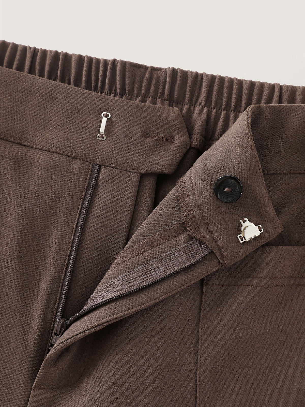 Stretchy Patch Front Pockets Wide Leg Pants