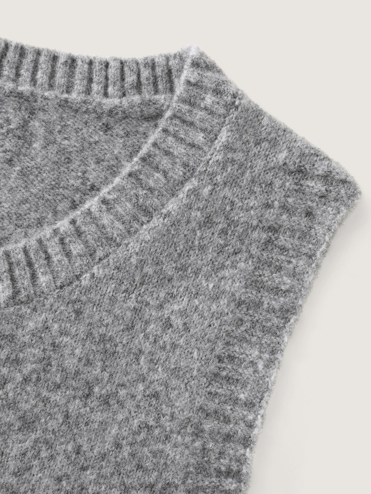 Heather Natural Wool Button Front Sweater Vest