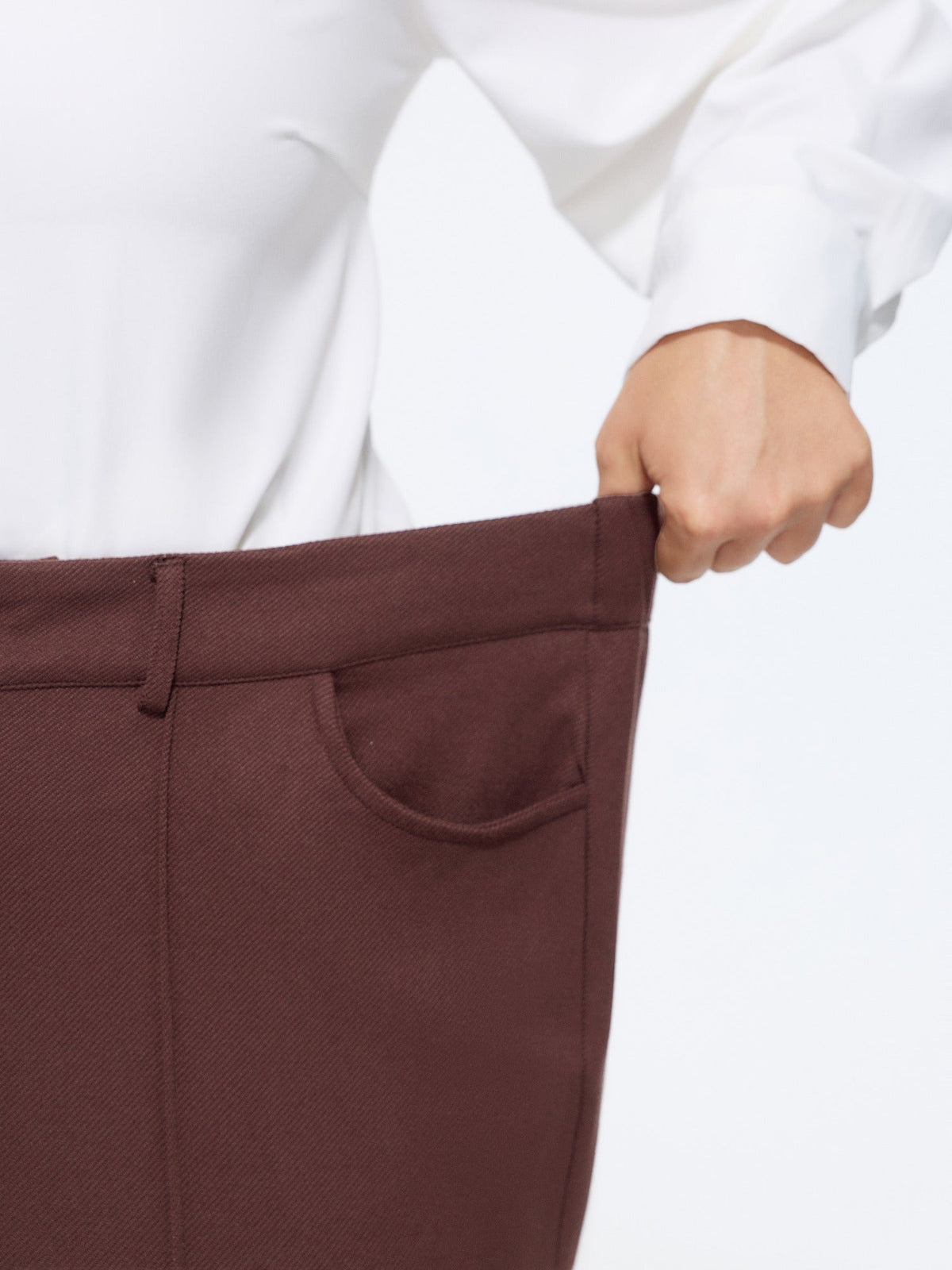 Stretchy Solid High Waist Draped Flare Pants