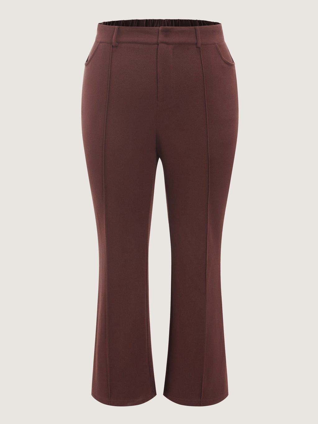 Stretchy Solid High Waist Draped Flare Pants