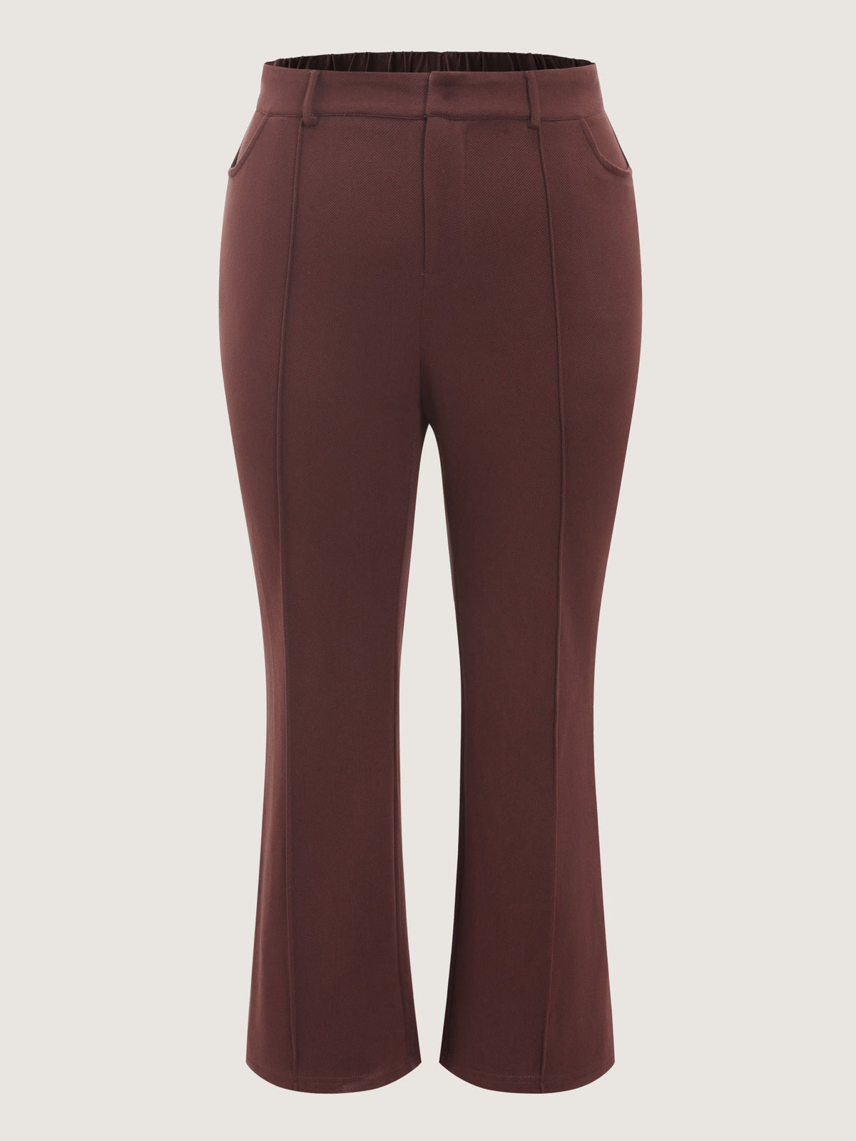 Stretchy Solid High Waist Draped Flare Pants