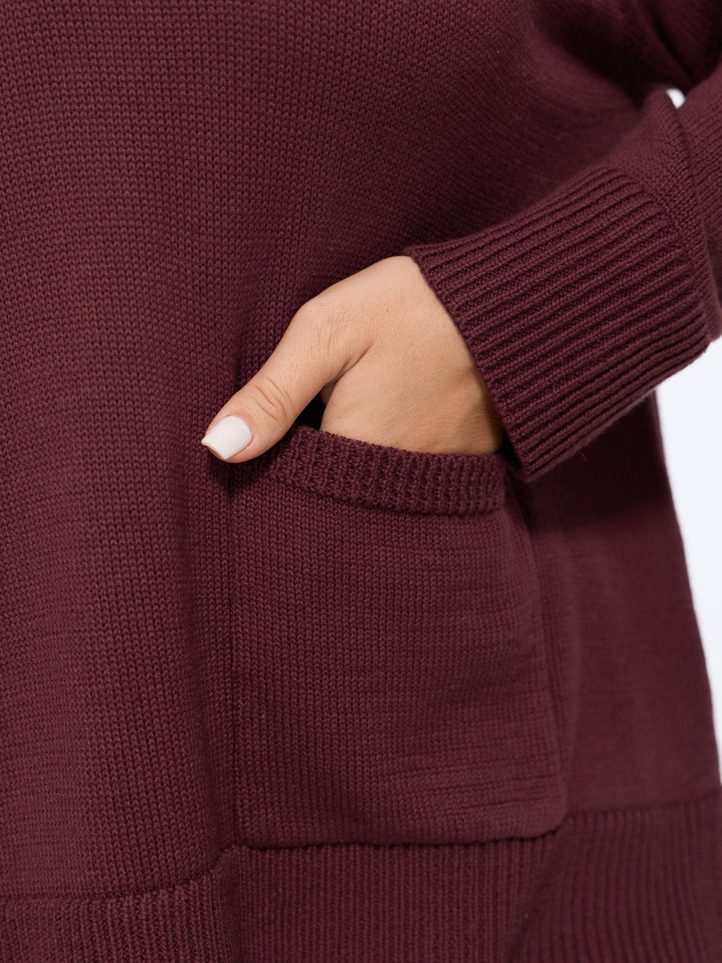 Shawl Collar Side Slit Pockets Pullover