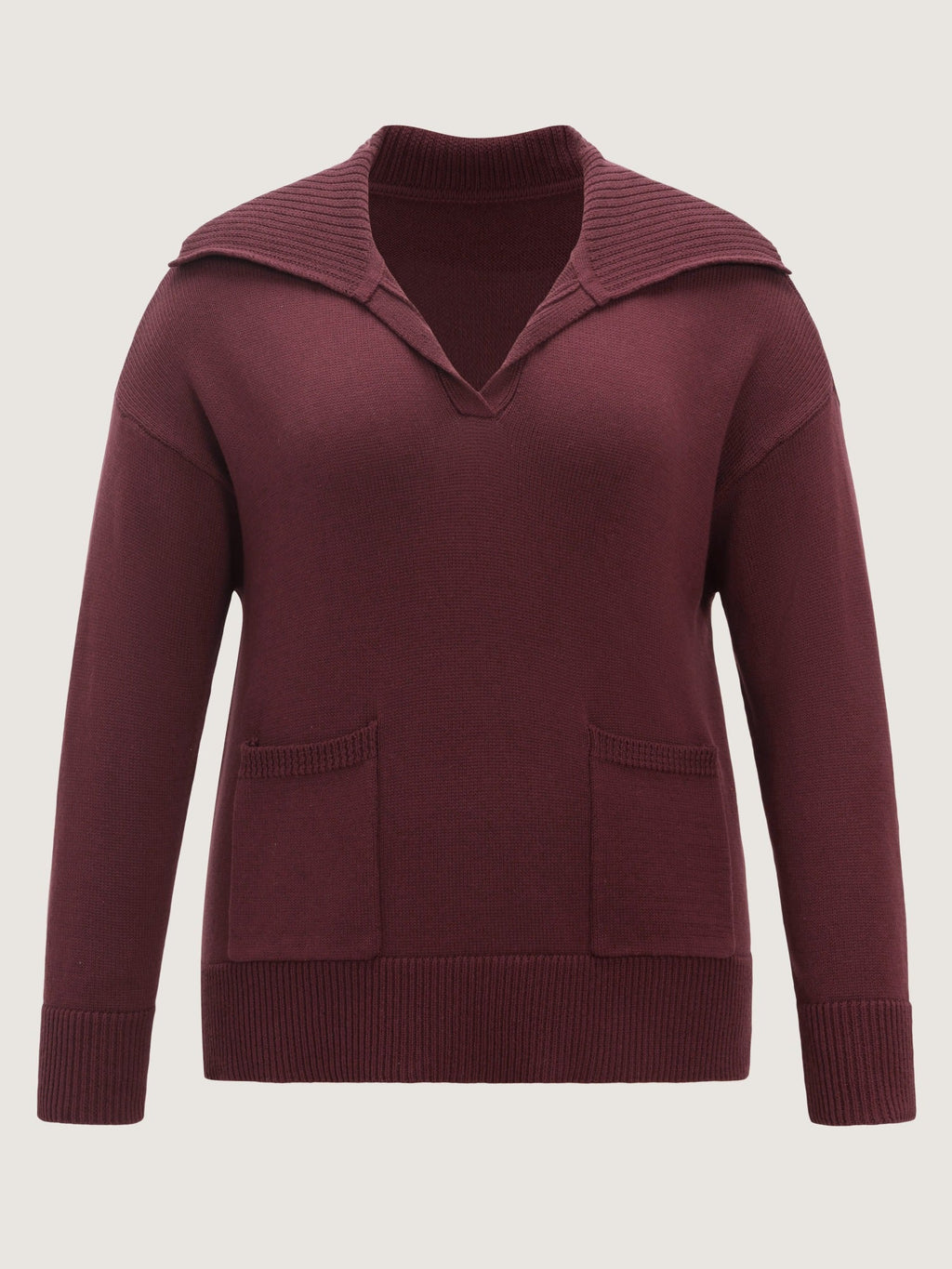 Shawl Collar Side Slit Pockets Pullover