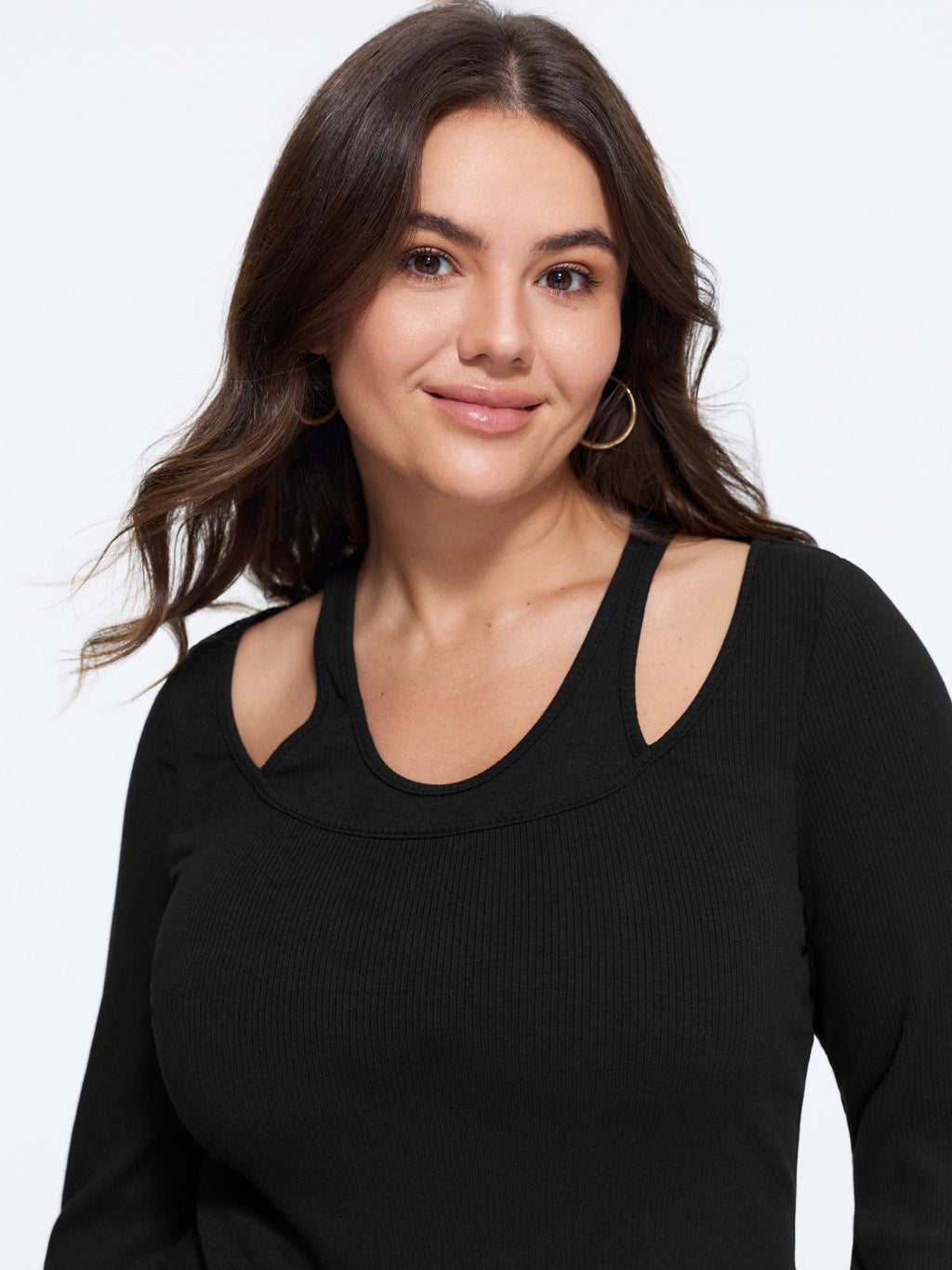 Supersoft Halter Neck Cut Out Long Sleeve T-Shirt