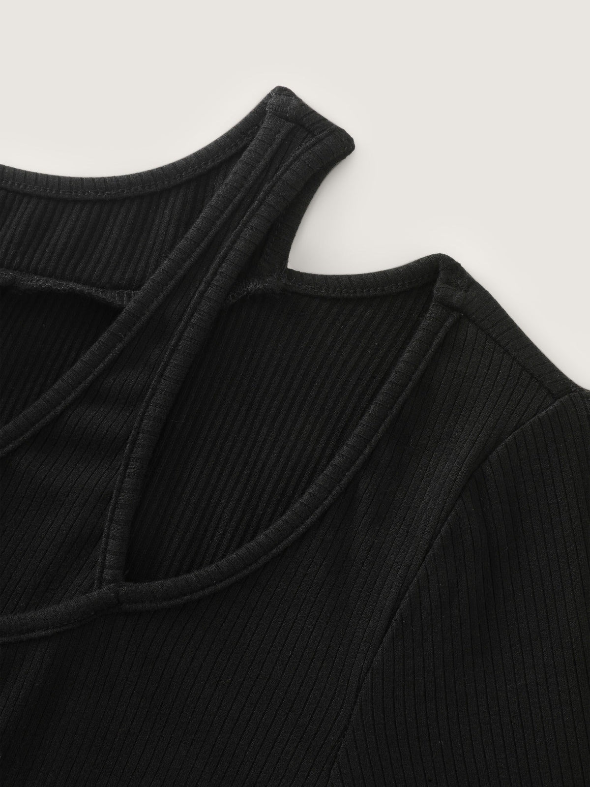 Supersoft Halter Neck Cut Out Long Sleeve T-Shirt
