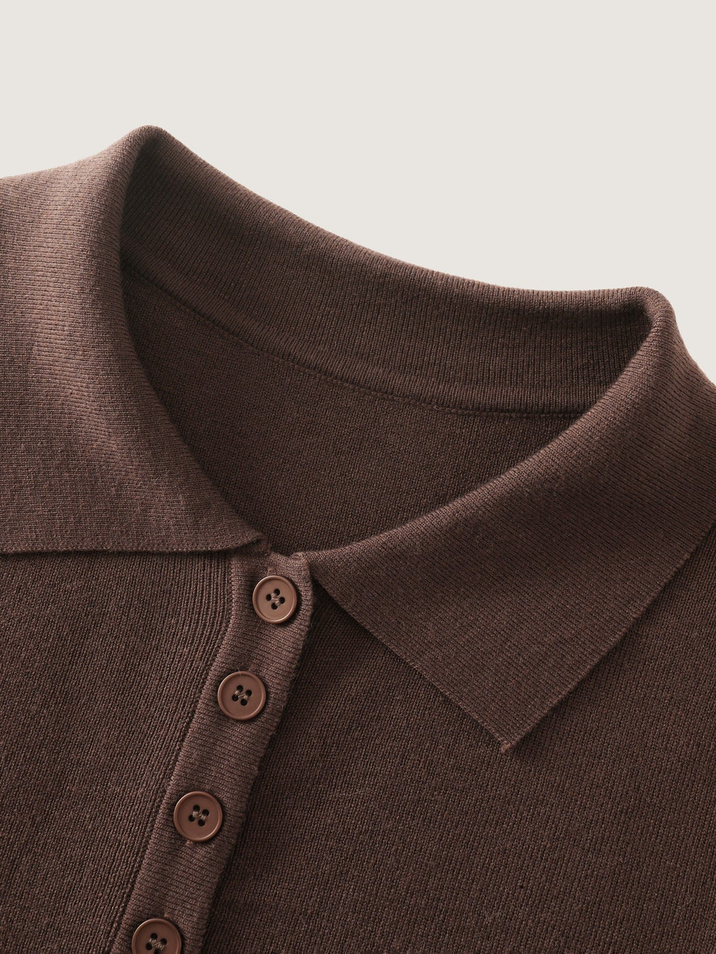 Polo Collar Long Sleeve Button Pullover