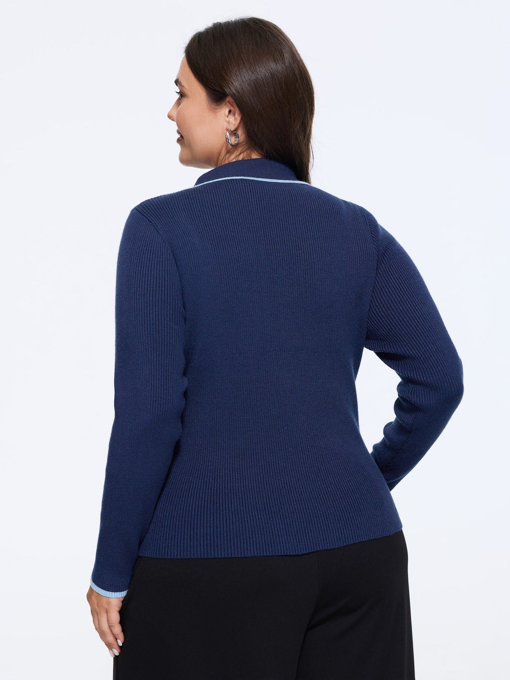 Peter Pan Collar Contrast Trim Pullover