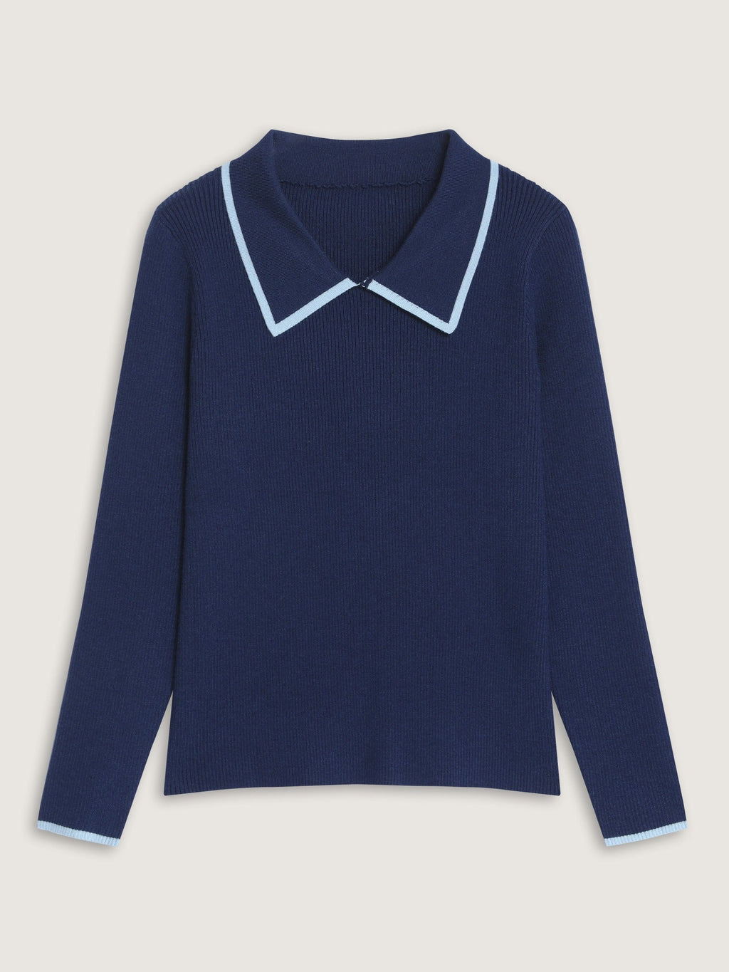 Peter Pan Collar Contrast Trim Pullover