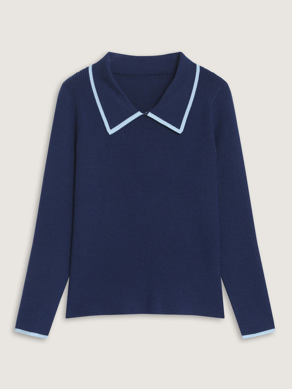 Peter Pan Collar Contrast Trim Pullover