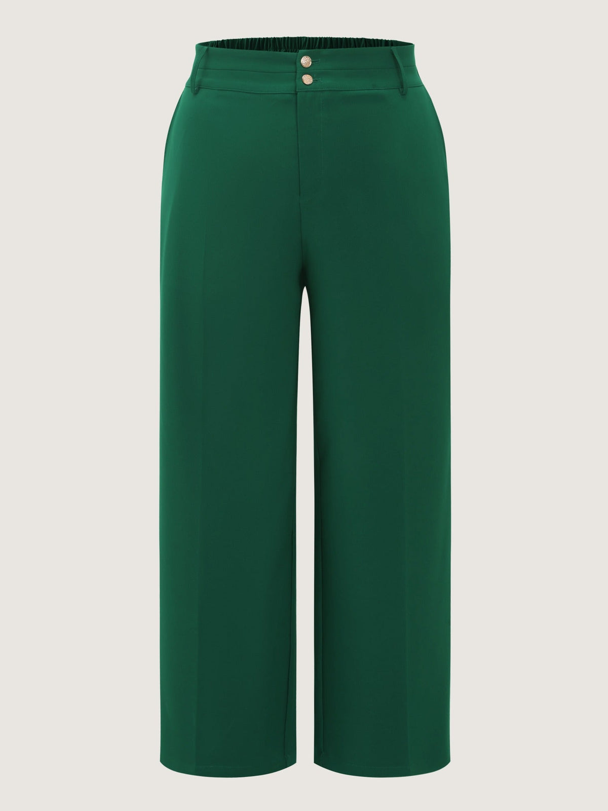 Stretchy Double‑Button Pockets Wide Leg Pants
