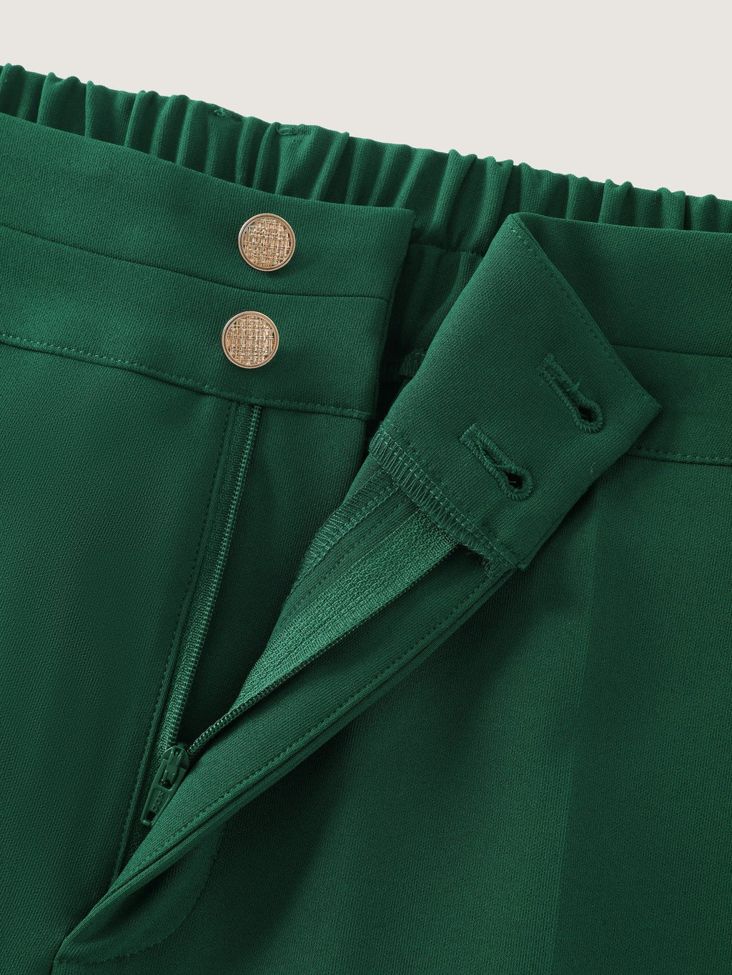 Stretchy Double‑Button Pockets Wide Leg Pants