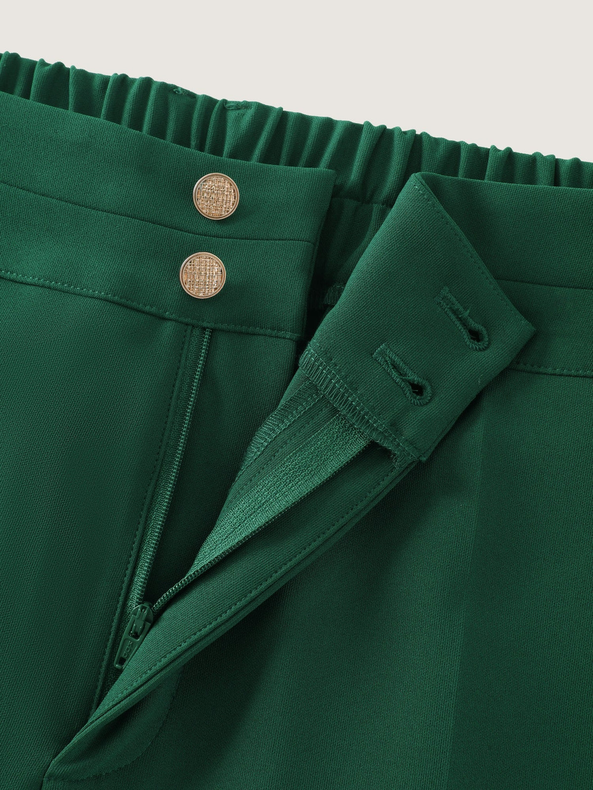 Stretchy Double‑Button Pockets Wide Leg Pants