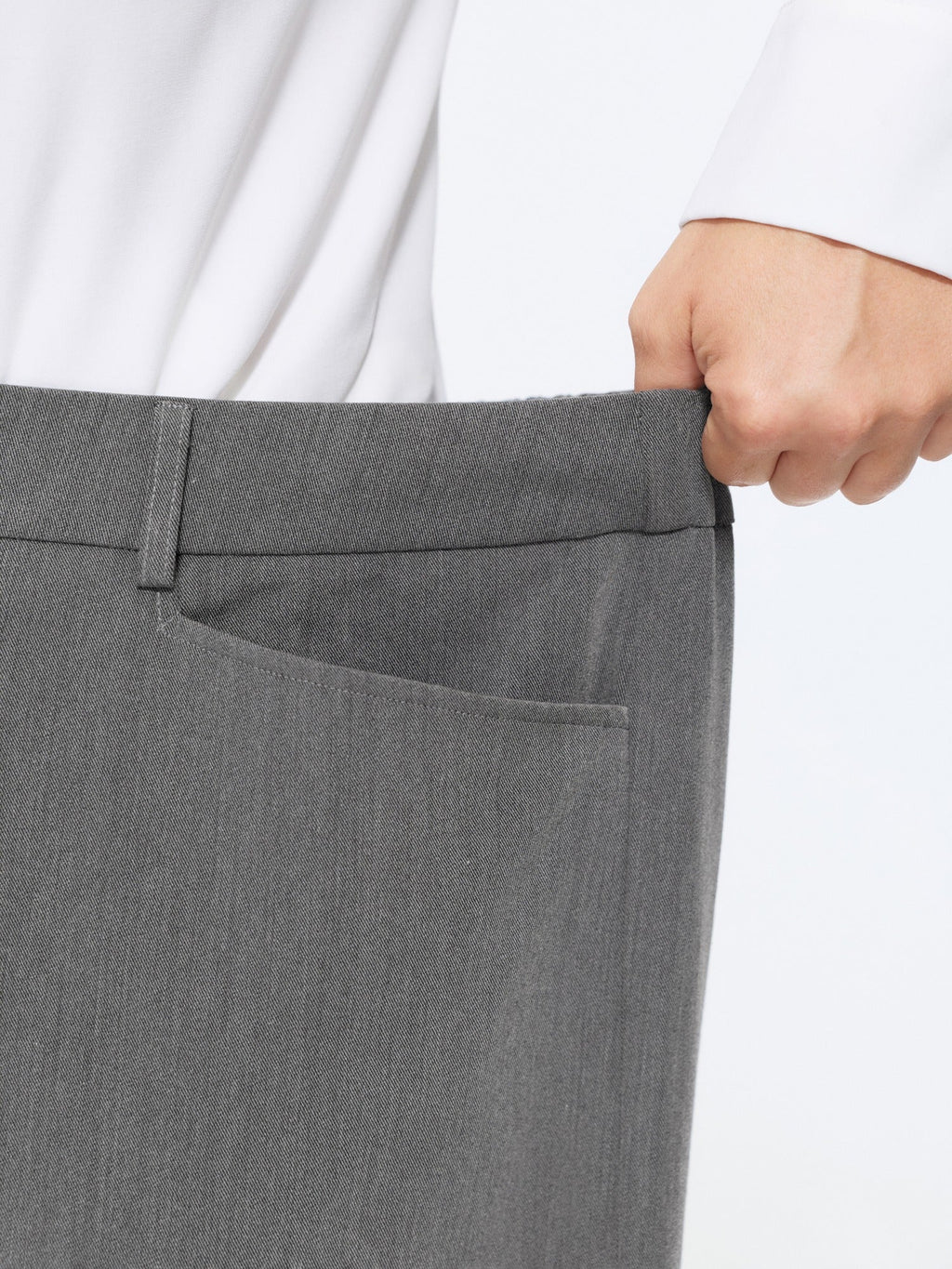 Button‑Zip Closure Pockets Wide Leg Pants