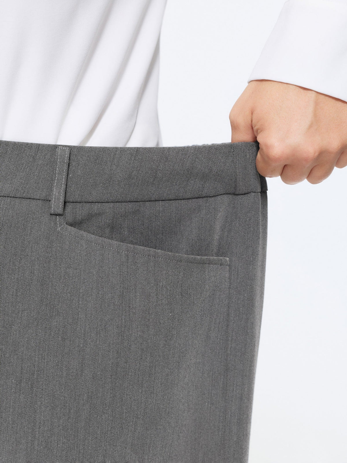 Button‑Zip Closure Pockets Wide Leg Pants