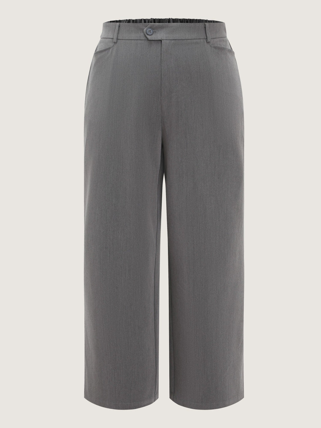 Button‑Zip Closure Pockets Wide Leg Pants