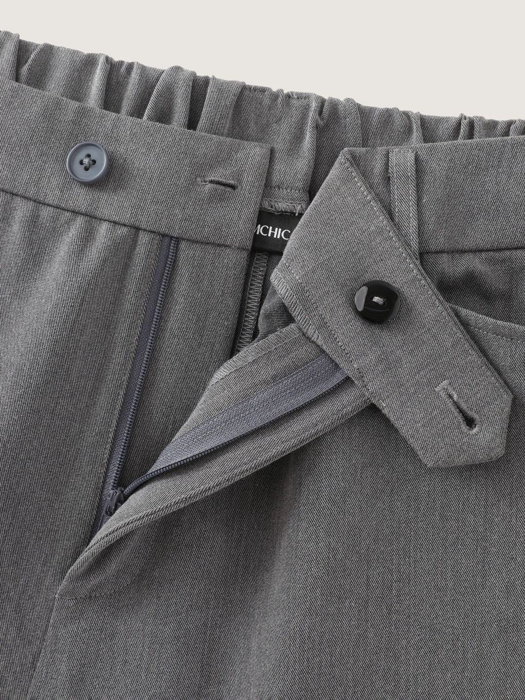 Button‑Zip Closure Pockets Wide Leg Pants