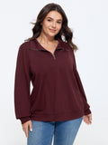 Supersoft Half Zip Collar Loose Sweatshirt