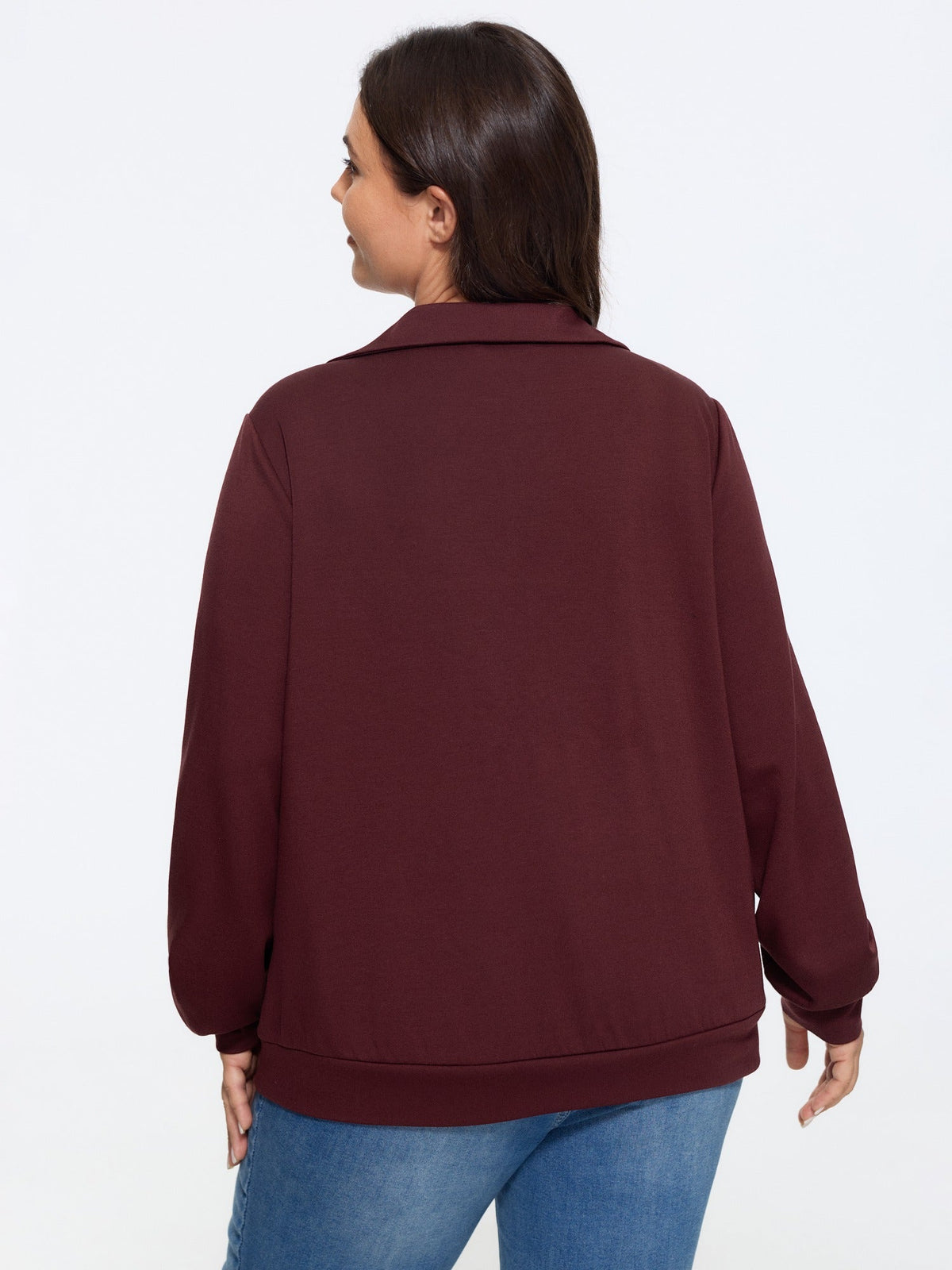 Supersoft Half Zip Collar Loose Sweatshirt