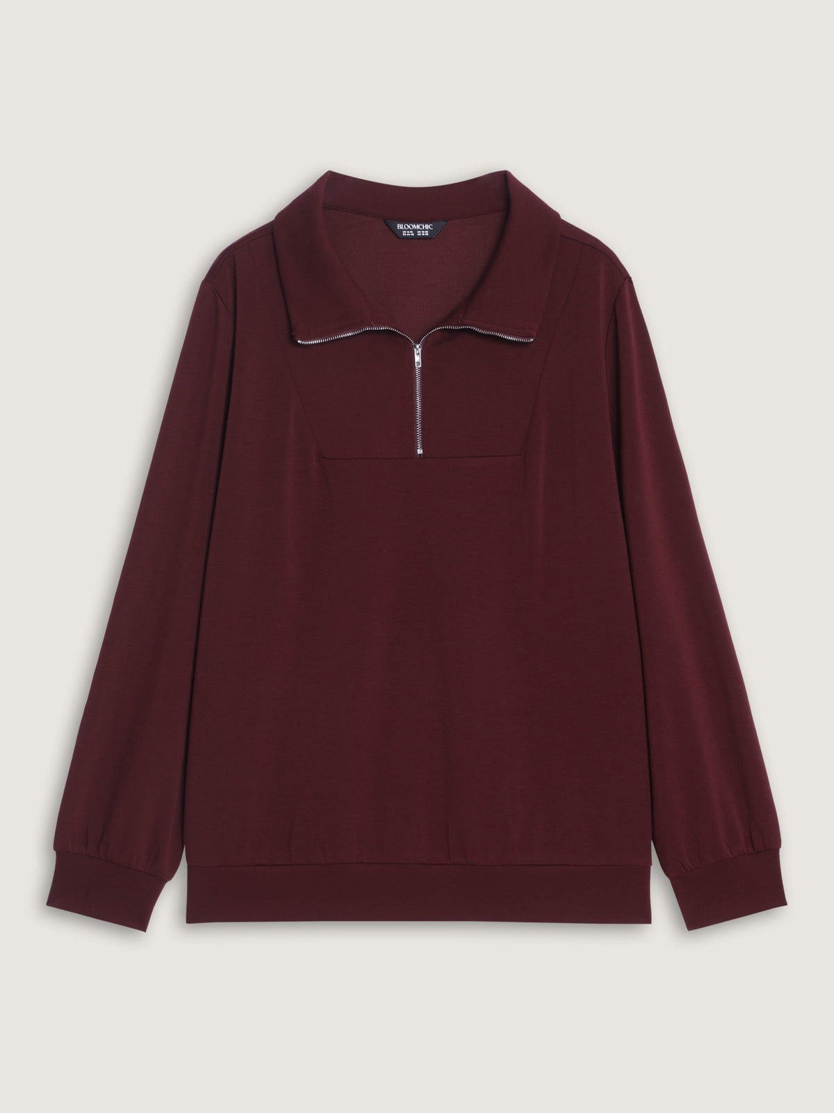 Supersoft Half Zip Collar Loose Sweatshirt