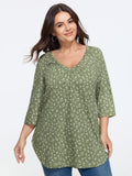 Supersoft Ditsy Floral Print Curved Hem Top