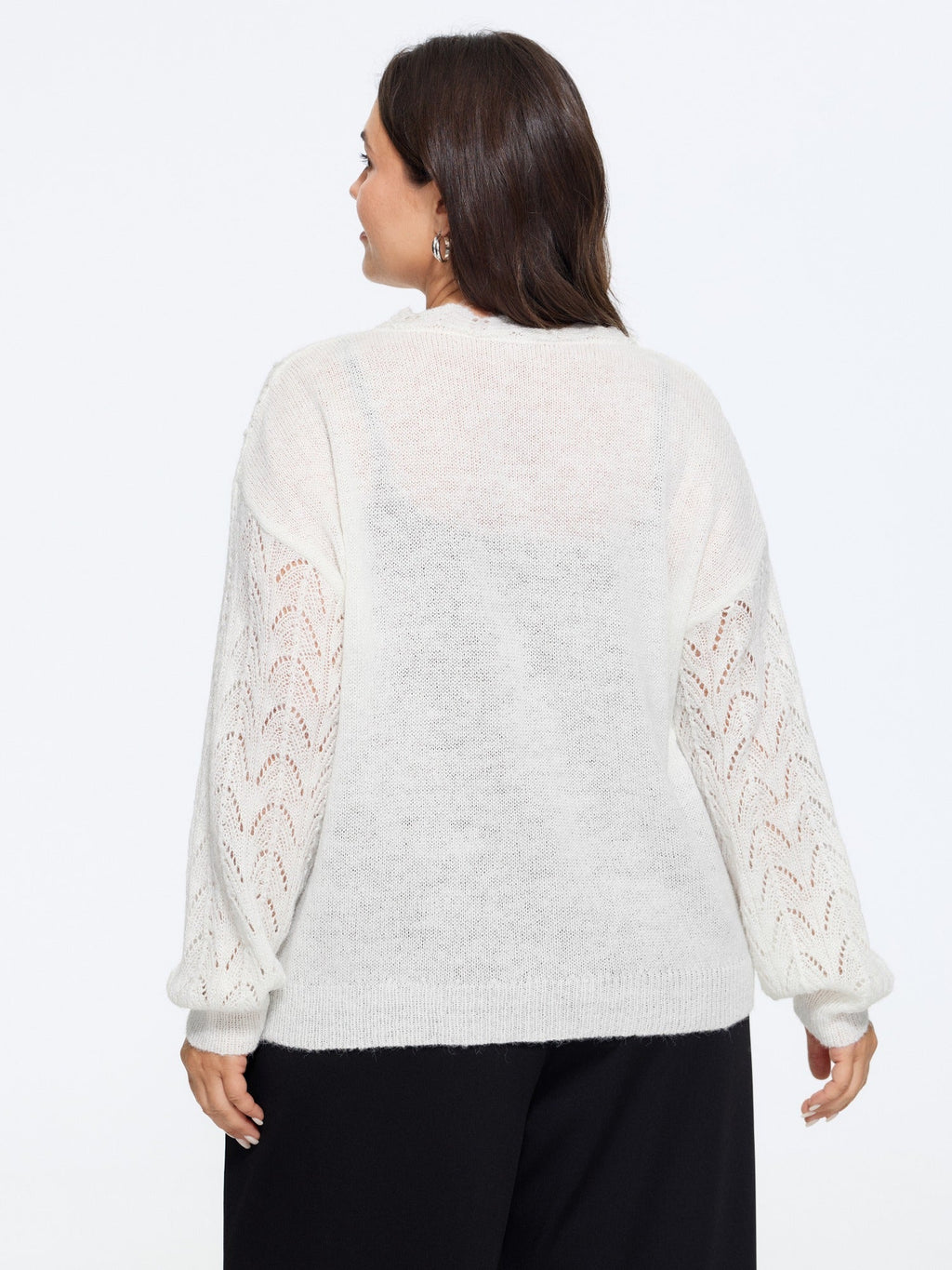 Scallop V Neck Button Down Cut Out Cardigan