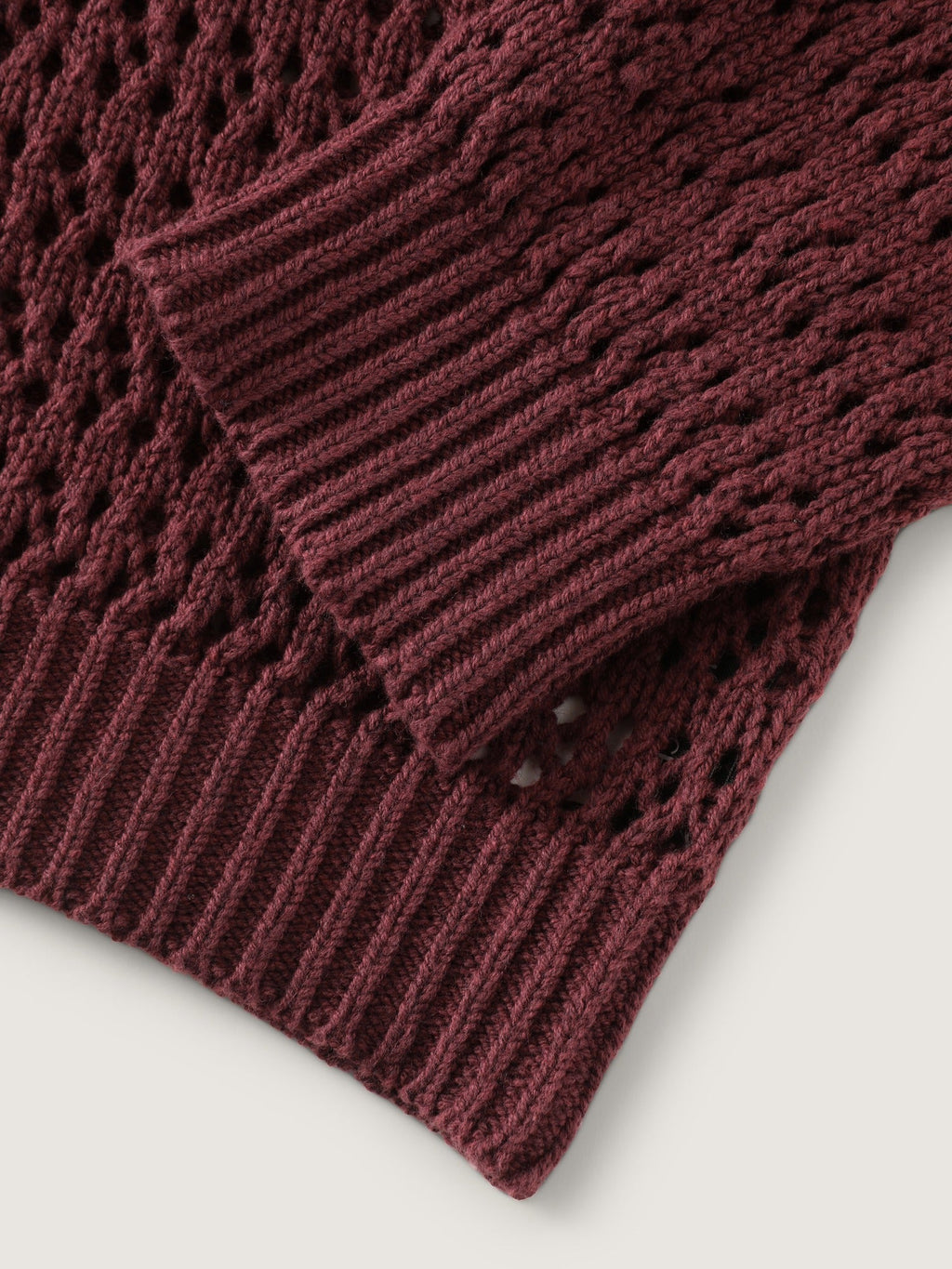 Textured Cut Out Round Neck Long Sleeve Pullover