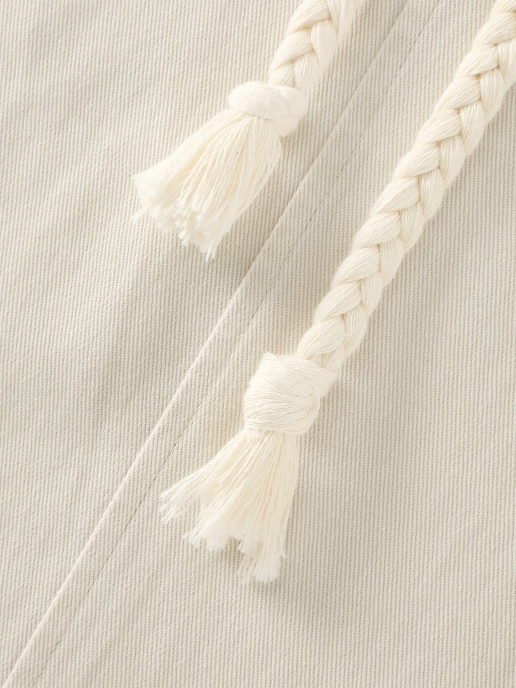 Solid Braided Tassel Drawstring Waist Wide Leg Pants