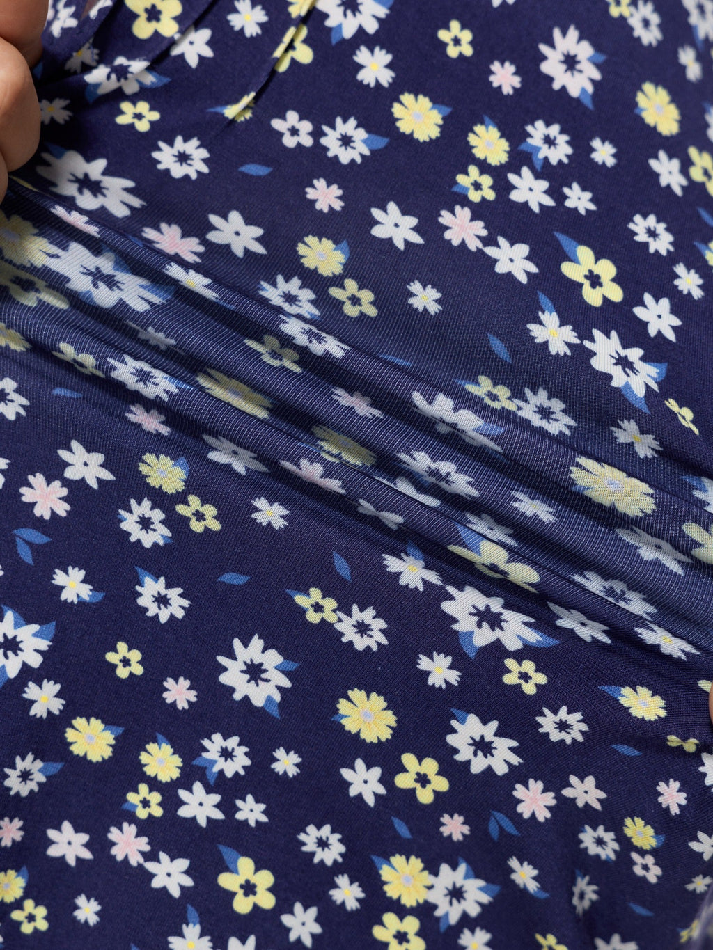 Supersoft Ditsy Floral Print V Neck Button T-Shirt