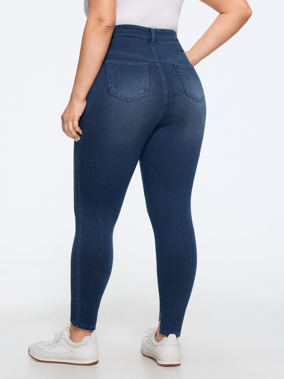 Supersoft Stretch Front Slit Hem Skinny Jeans