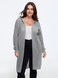 Open‑Front Cut Out Hooded Cardigan