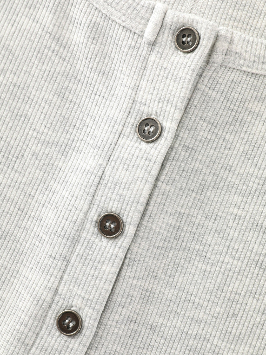Supersoft Solid Button Detail Ribbed Knit T-Shirt