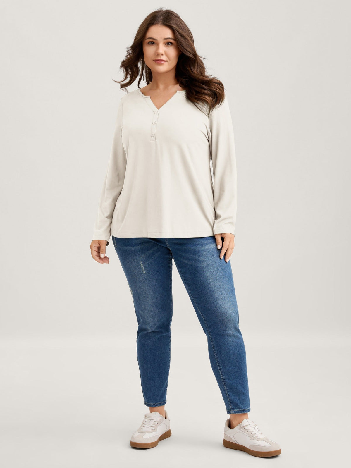Supersoft Button Placket Solid T-Shirt
