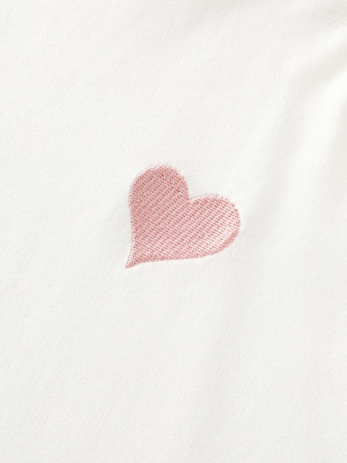 Cotton Color‑Block Heart Embroidered Hoodie Sweatshirt