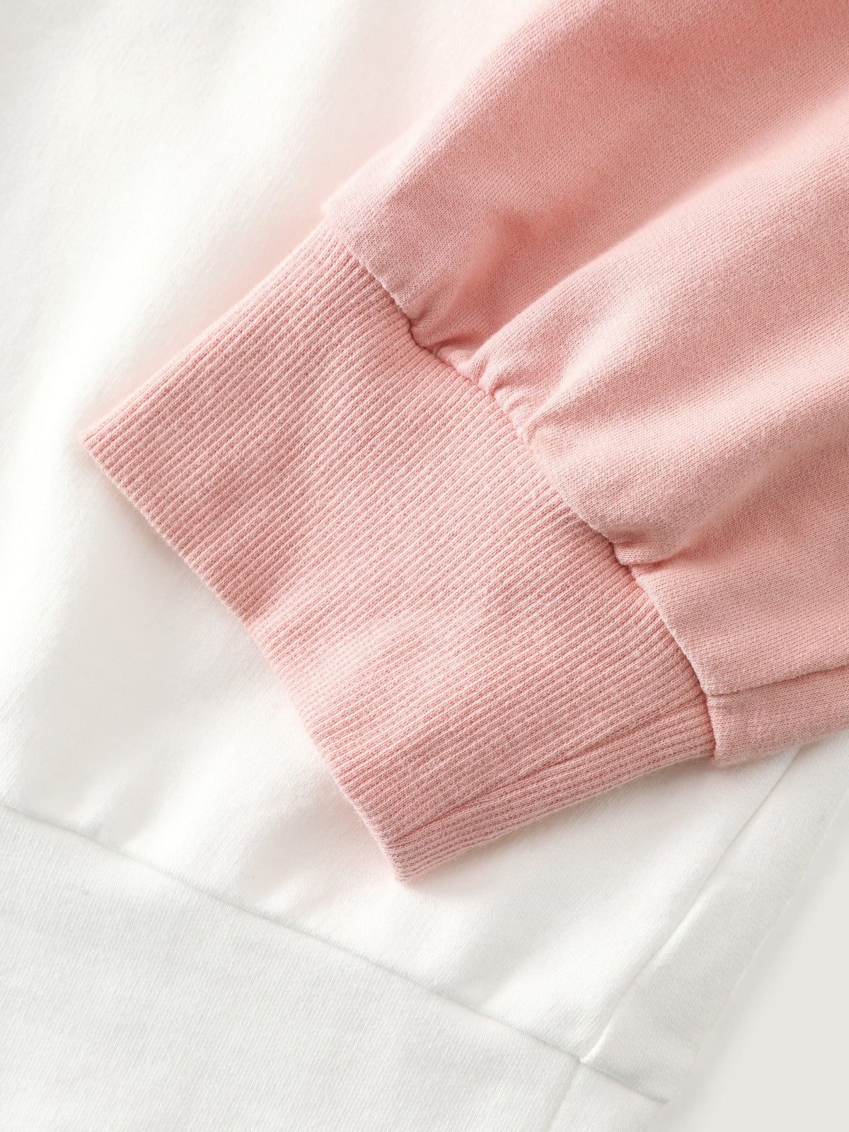Cotton Color‑Block Heart Embroidered Hoodie Sweatshirt
