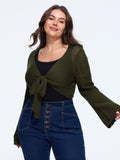Cut Out Front Tie Cropped Cardigan