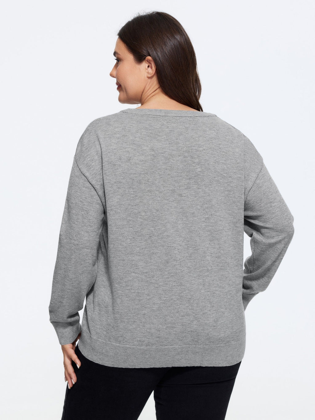 Textured V‑Neck Button Front Relaxed Fit Cardigan