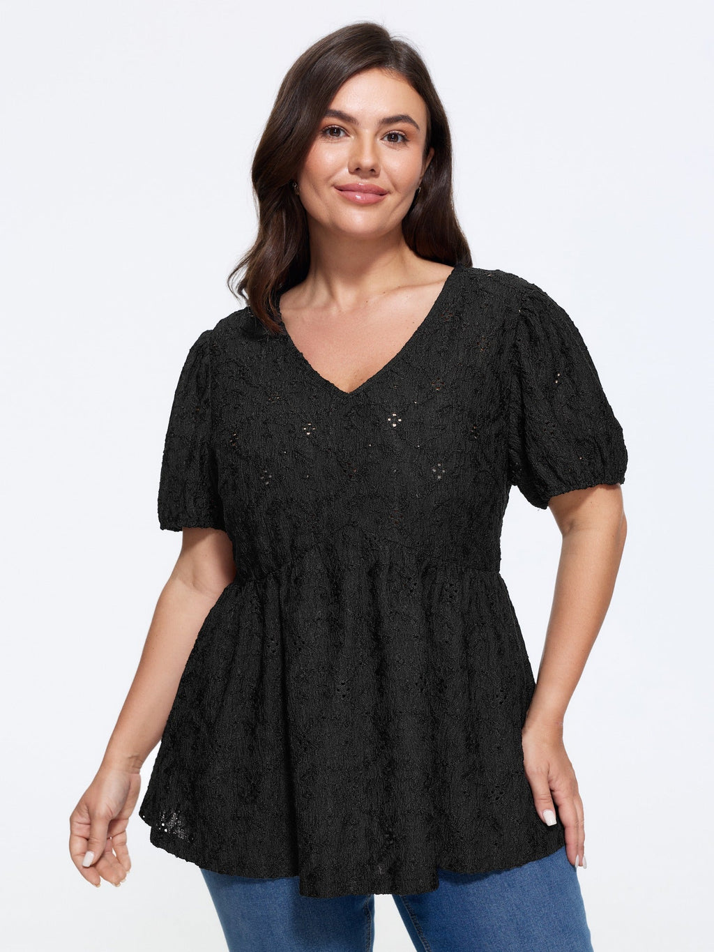 Textured Double Bow Knot Back Cut Out Top