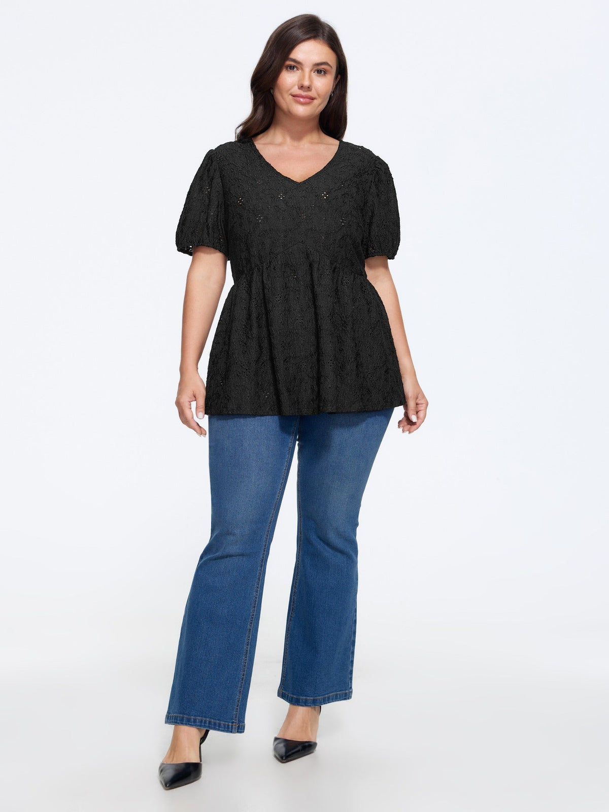 Textured Double Bow Knot Back Cut Out Top