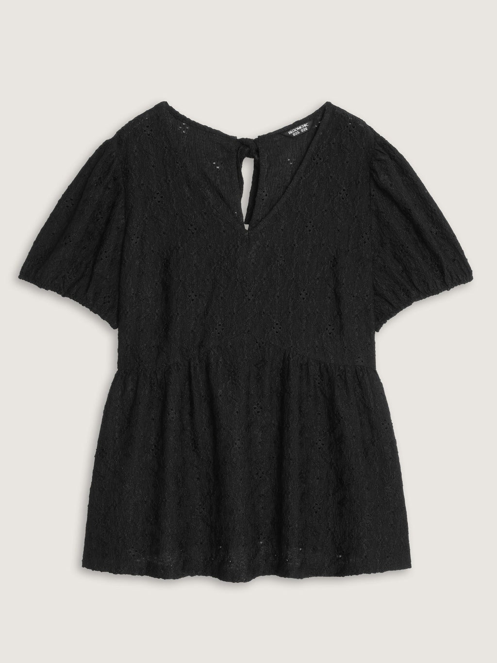 Textured Double Bow Knot Back Cut Out Top