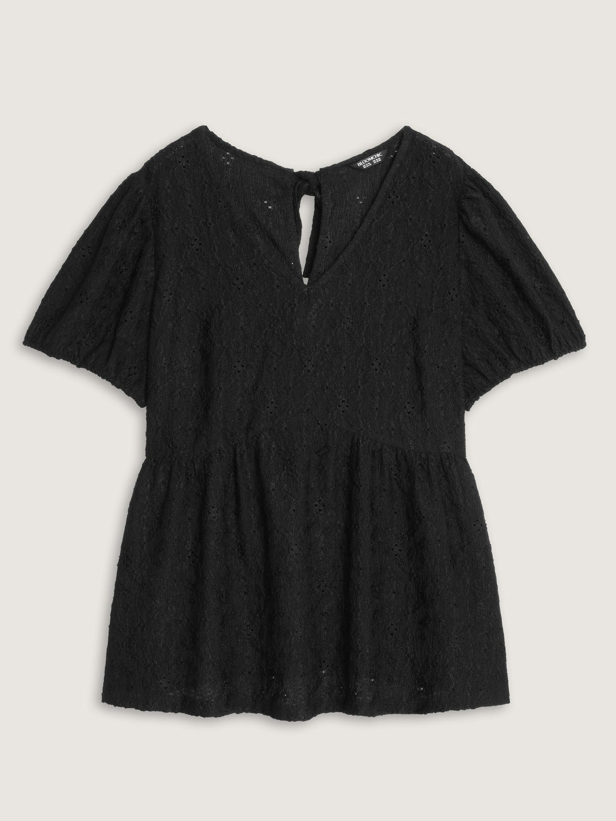 Textured Double Bow Knot Back Cut Out Top