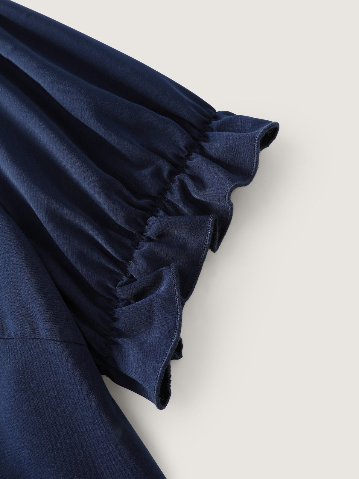 Puff Sleeve Ruffle Cuff Pleated Front Button Blouse