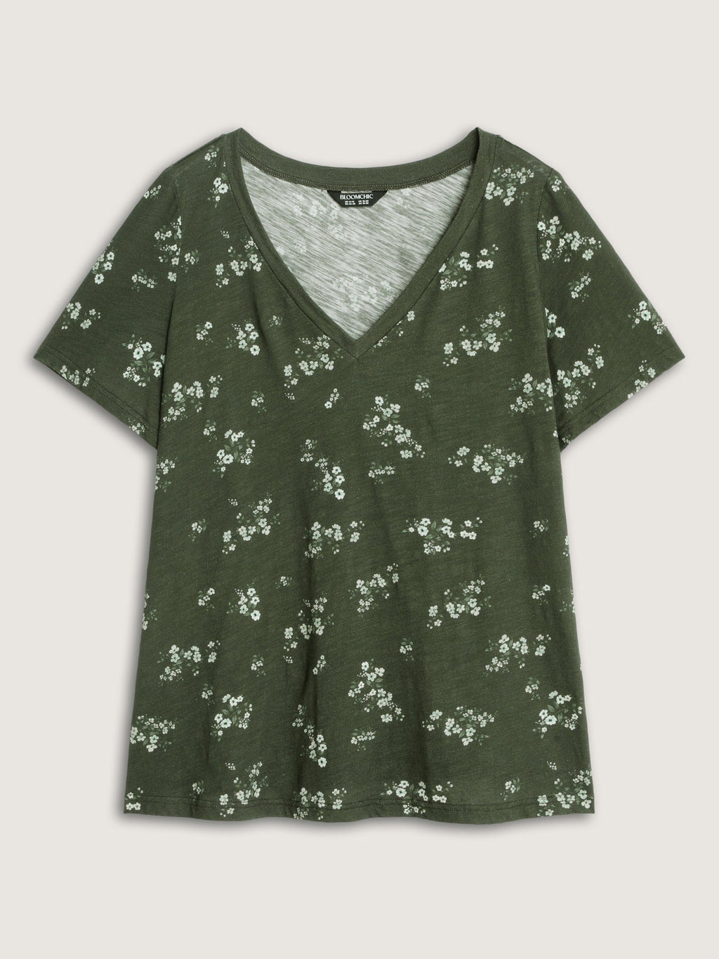 Cotton Stretch Floral Print T-Shirt
