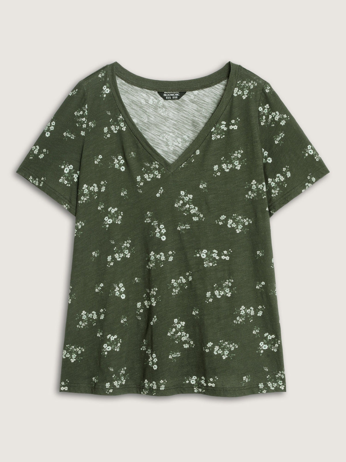 Cotton Stretch Floral Print T-Shirt