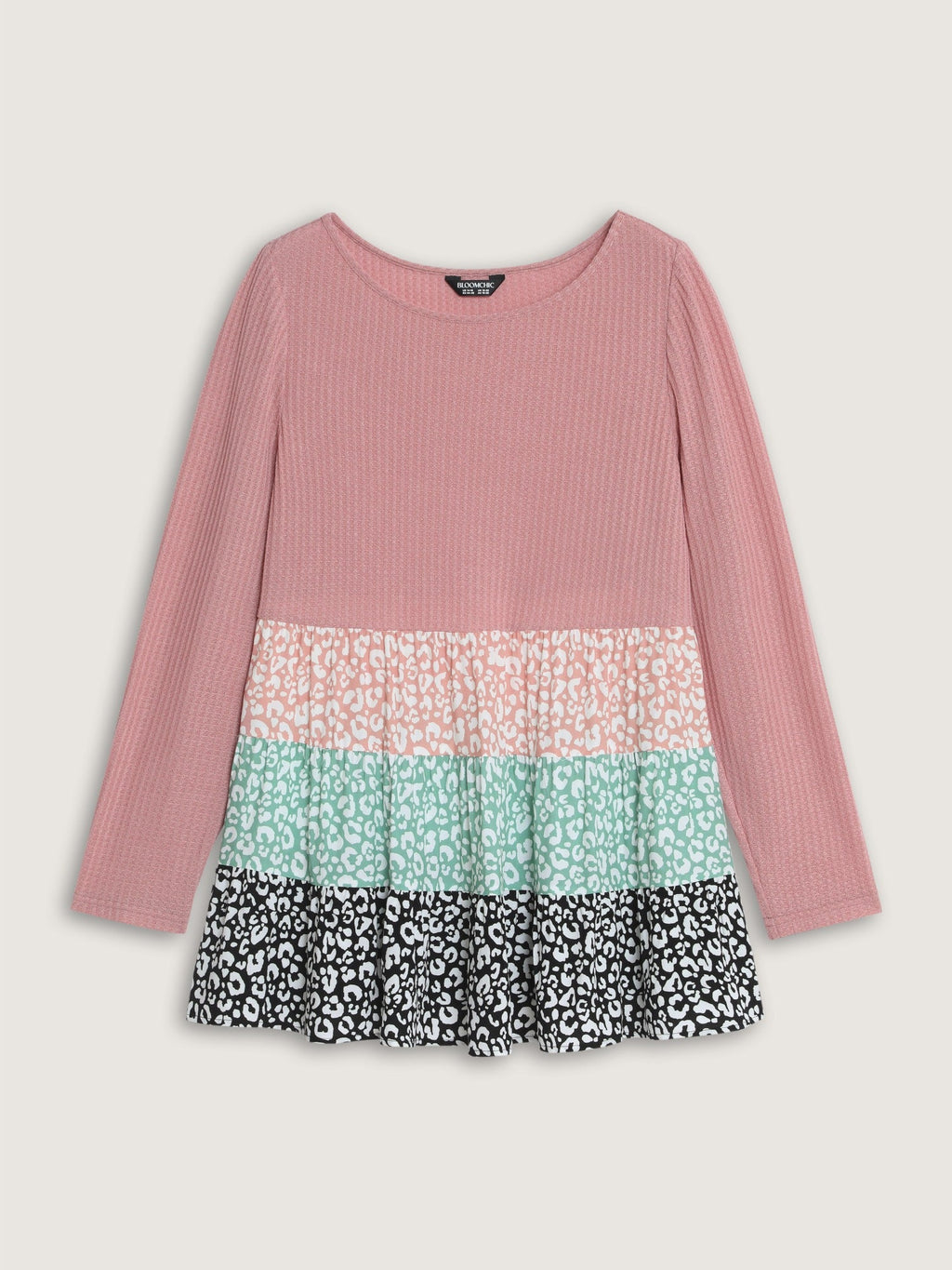 Multi‑Color Leopard Print Tiered Ruffle Hem Top