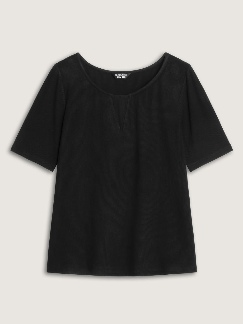 Stretchy Mesh Inset Round Neck Solid T-Shirt
