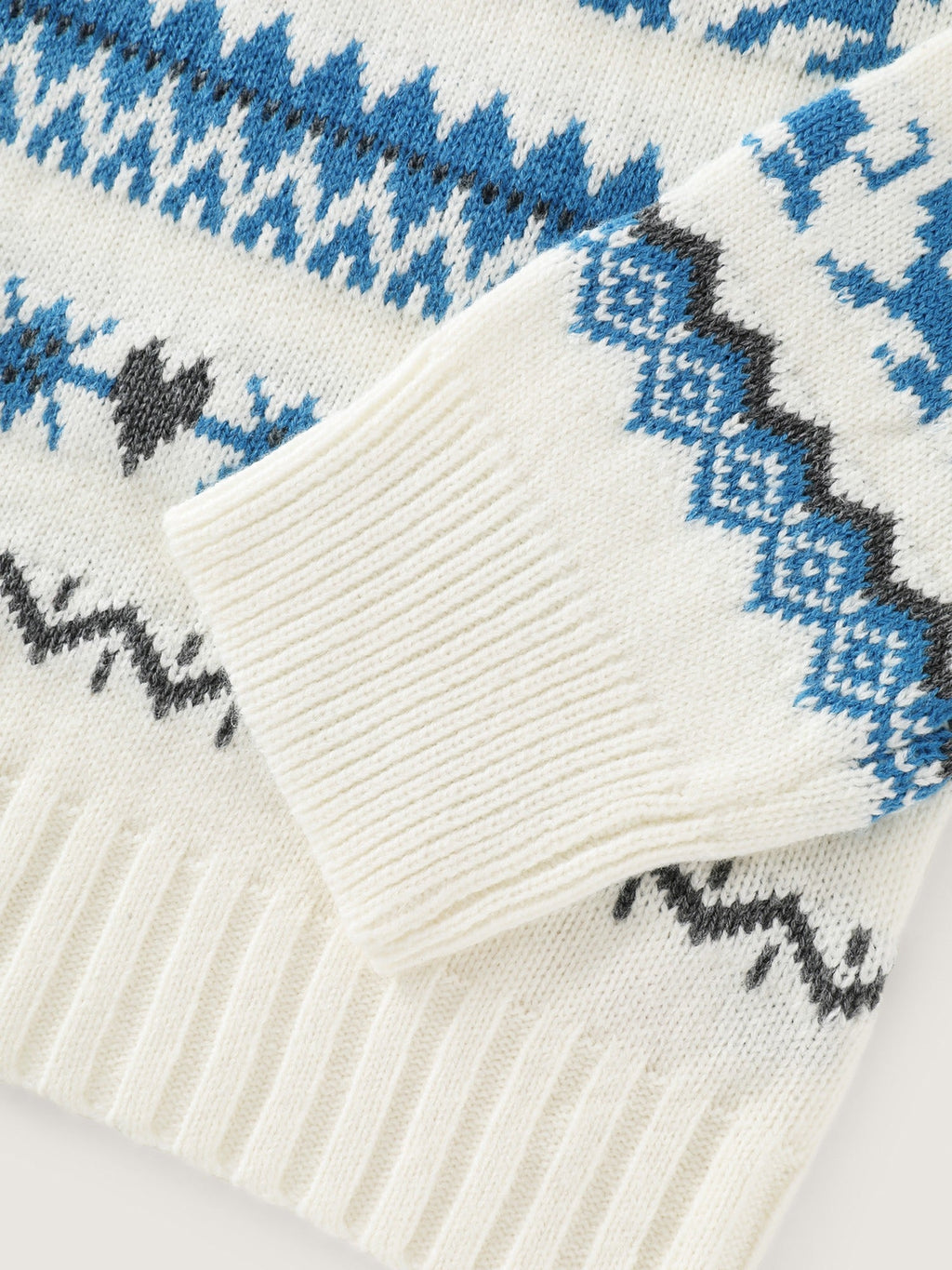 Fair Isle Geometric Pattern Crew Neck Pullover