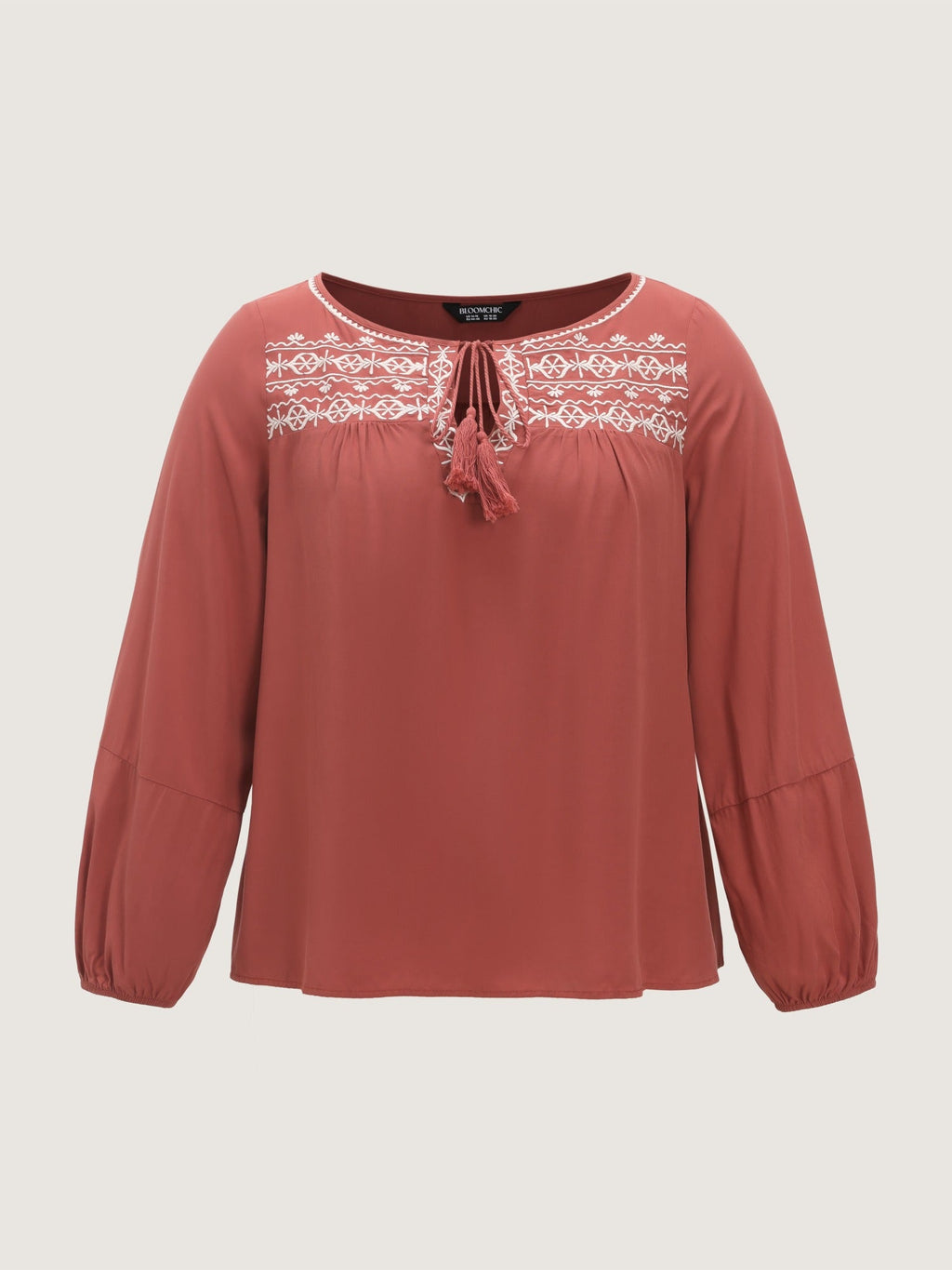 Supersoft Boho Embroidered Long Sleeve Blouse