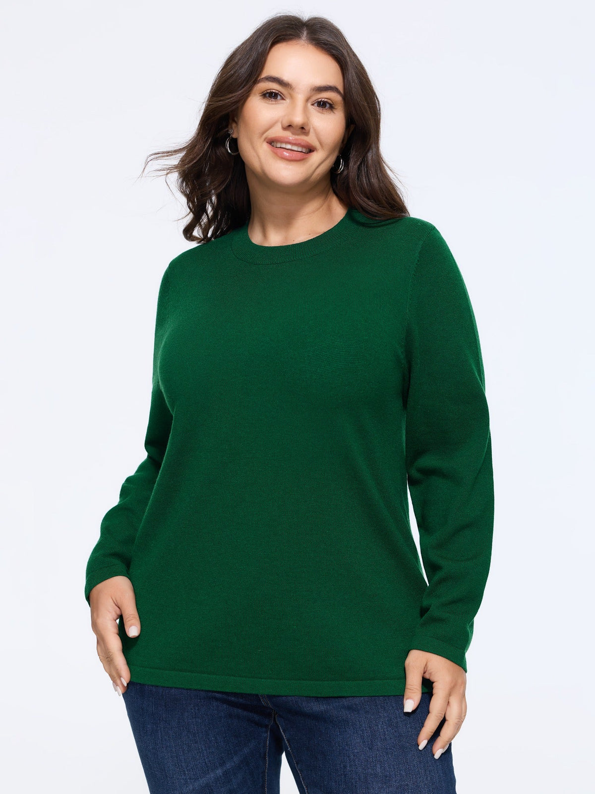 Supersoft Solid Crew Neck Basic Pullover