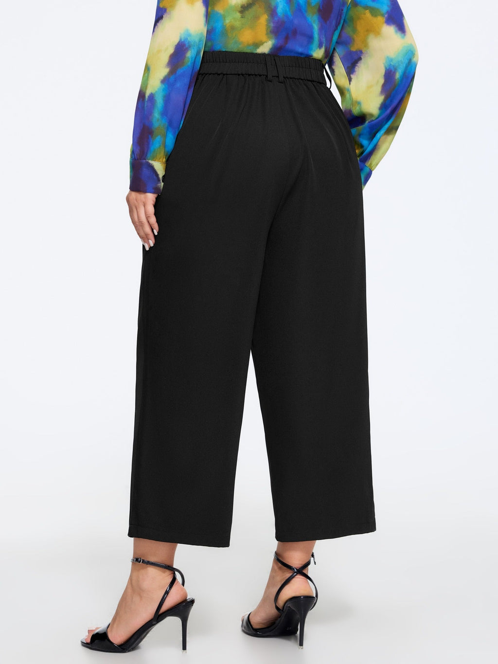 Plain Cropped Straight Leg Pants